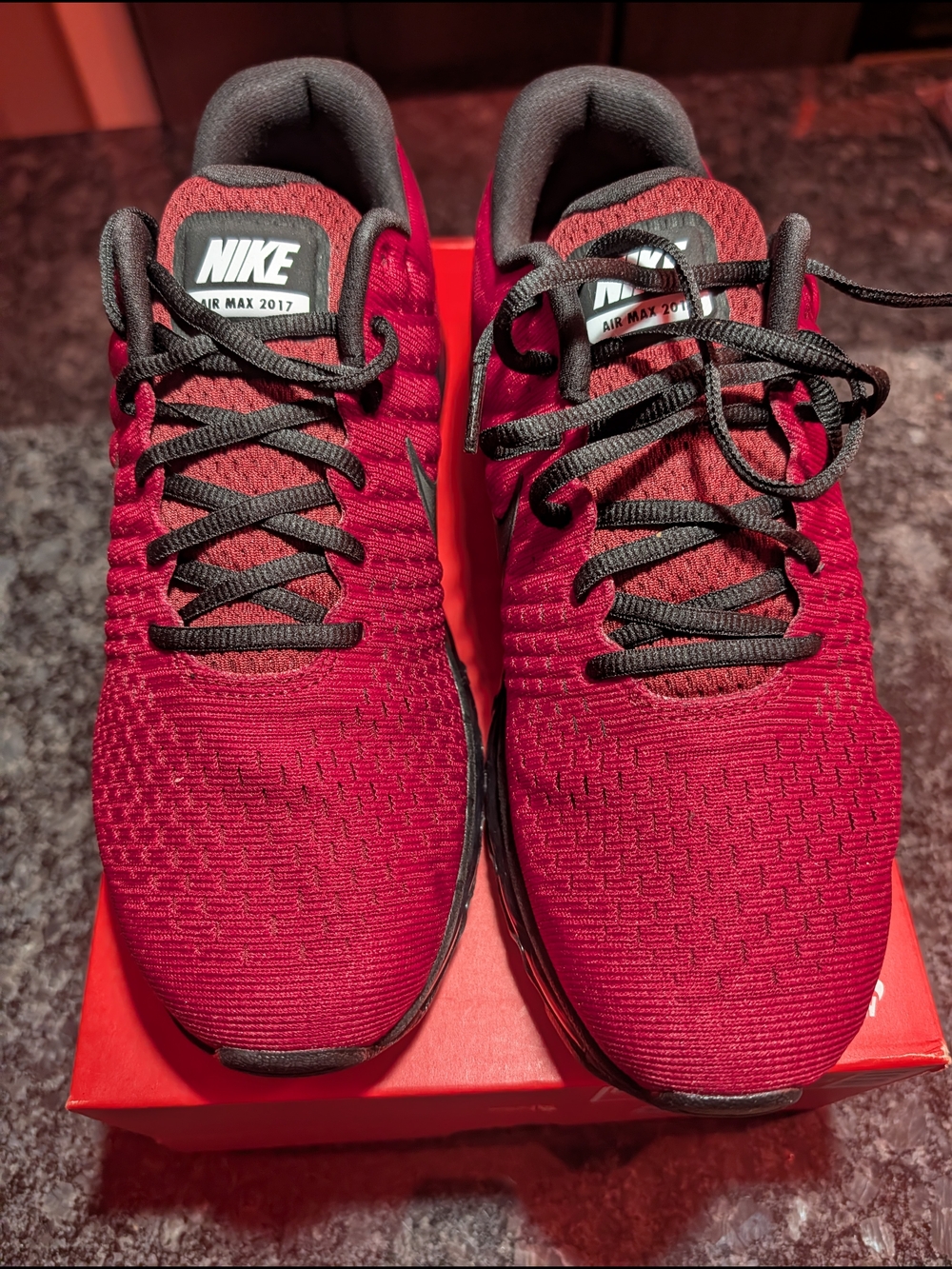 Nike Men's Air Max 2017 Sneakers - Dark Red/Black